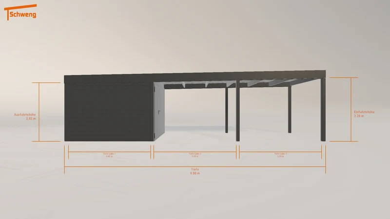 #DE Schweng Flachdachcarport C600 (ID 42kd7z)