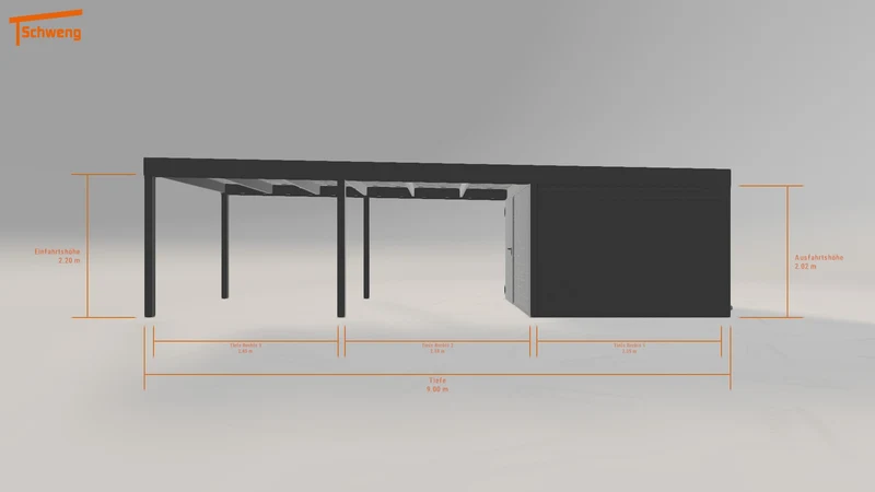 #DE Schweng Flachdachcarport C600 (ID 42kd7z)