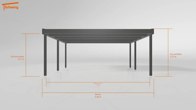 #DE Schweng Flachdachcarport C600+ (ID 2qbnn9)