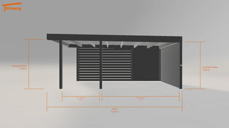 #DE Schweng Flachdachcarport C600 (ID 42xzpv) #MTG