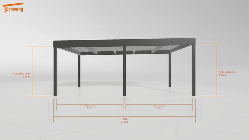#DE Schweng Flachdachcarport C600 (ID zbxv5z)