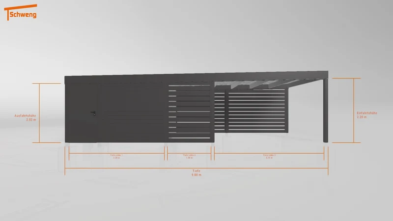 #DE Schweng Flachdachcarport C600 (ID jj94m7)