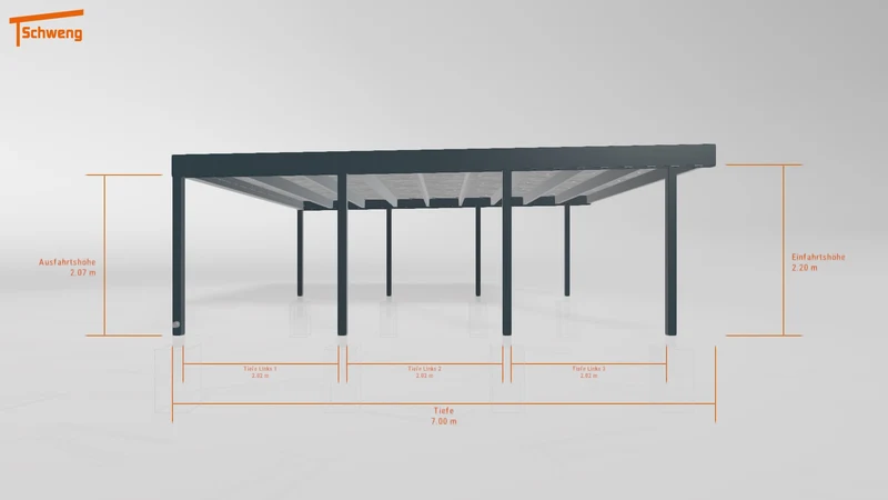#DE Schweng Flachdachcarport C600+ (ID dv3y2b)