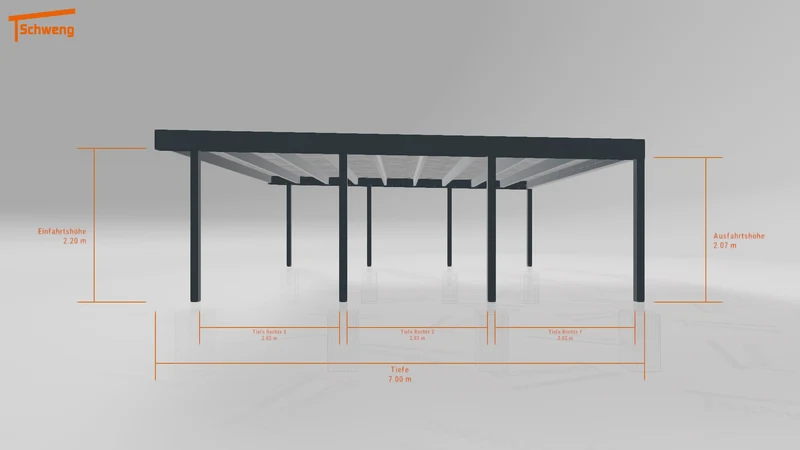 #DE Schweng Flachdachcarport C600+ (ID dv3y2b)