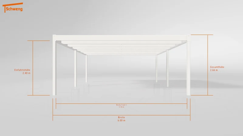 #DE Schweng Flachdachcarport C600+ (ID 7754w5)