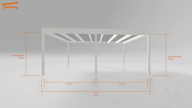 #DE Schweng Flachdachcarport C600+ (ID 7754w5)