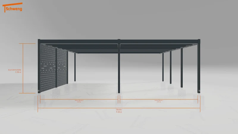 #DE Schweng Flachdachcarport C600 (ID w3n8qj)