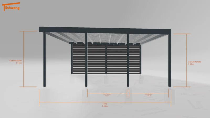 #DE Schweng Flachdachcarport C600 (ID 85bk8q) #MTG