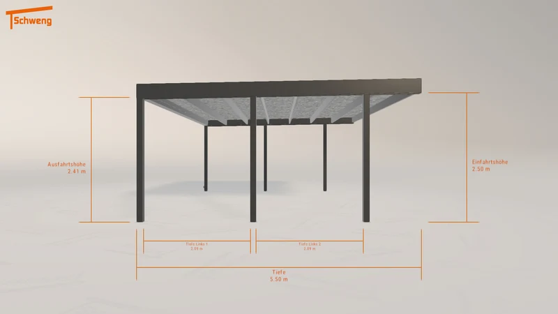 #DE Schweng Flachdachcarport C600 (ID mjp579)