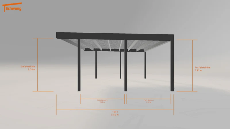 #DE Schweng Flachdachcarport C600 (ID mjp579)