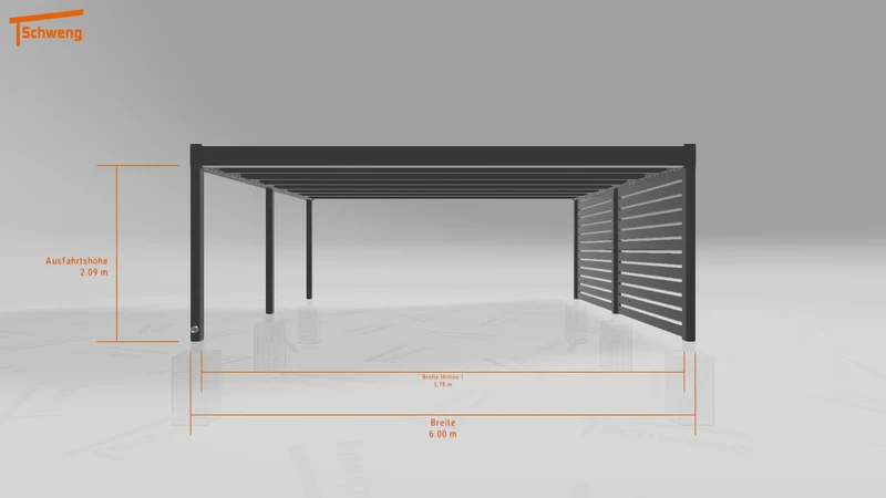 #DE Schweng Flachdachcarport C600+ (ID mj78zv)