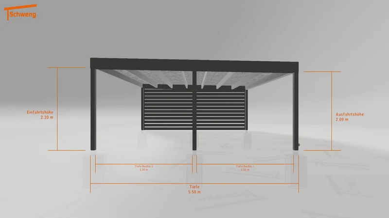 #DE Schweng Flachdachcarport C600+ (ID mj78zv)