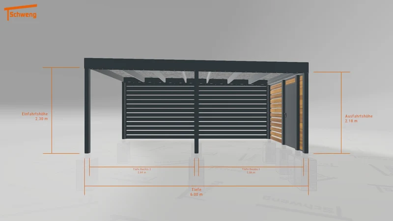 #DE Schweng Flachdachcarport C600+ (ID 85bm95) #MTG
