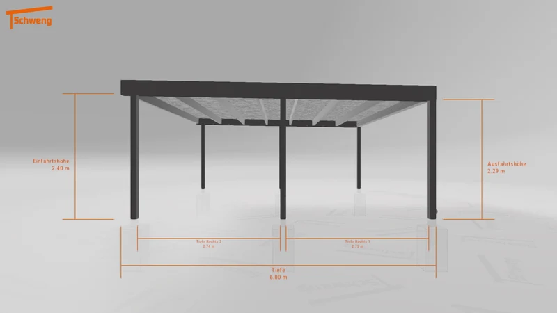 #DE Schweng Flachdachcarport C600+ (ID rjrjd5)