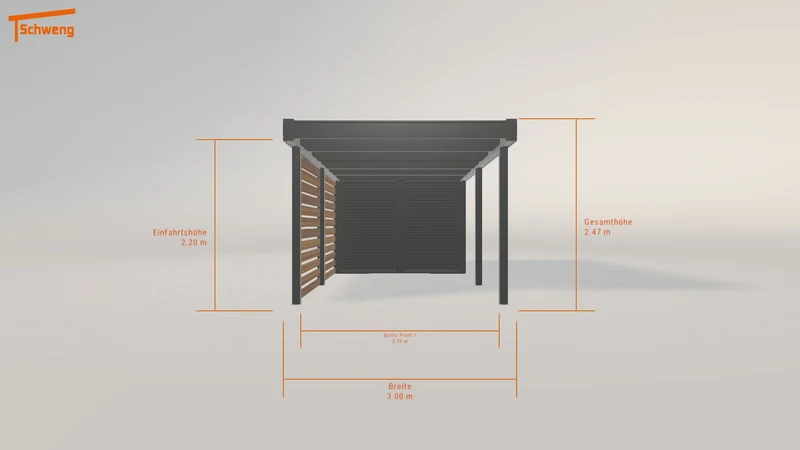 #DE Schweng Flachdachcarport C600 (ID 2qkrxq)