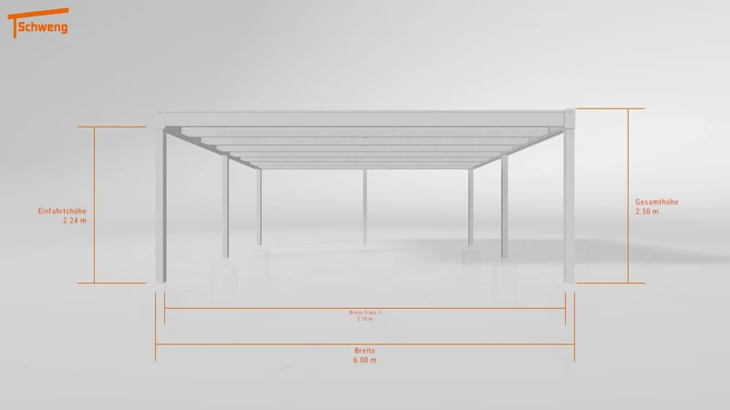 #DE Schweng Flachdachcarport C600 (ID 8575yw)