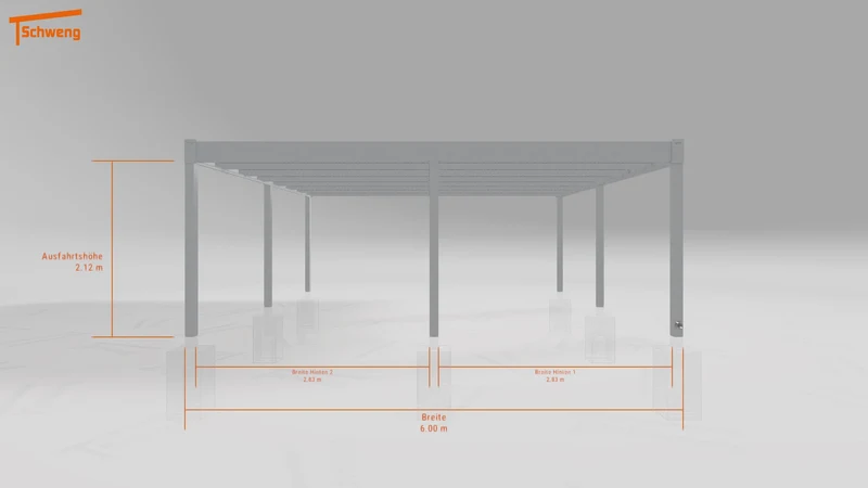 #DE Schweng Flachdachcarport C600 (ID 8575yw)