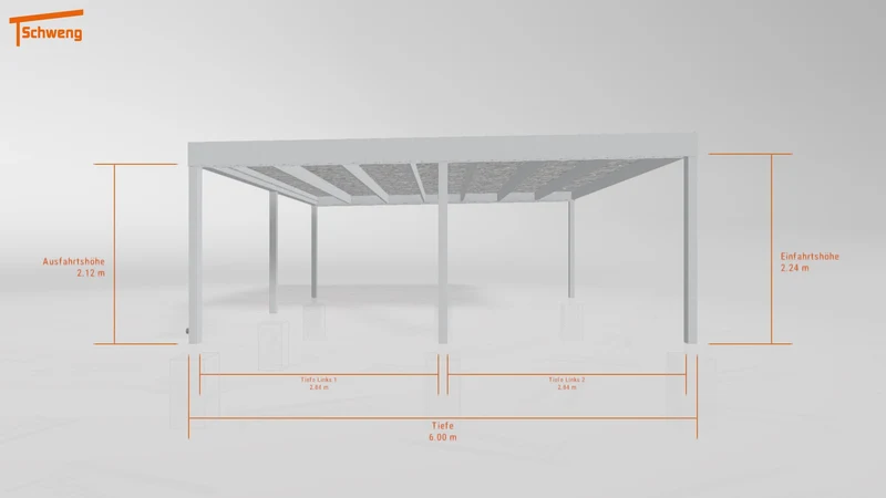 #DE Schweng Flachdachcarport C600 (ID 8575yw)