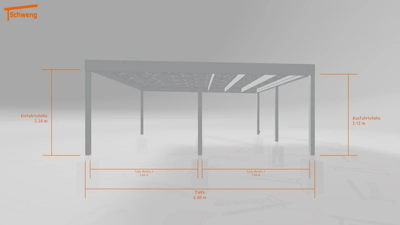 #DE Schweng Flachdachcarport C600 (ID 8575yw)