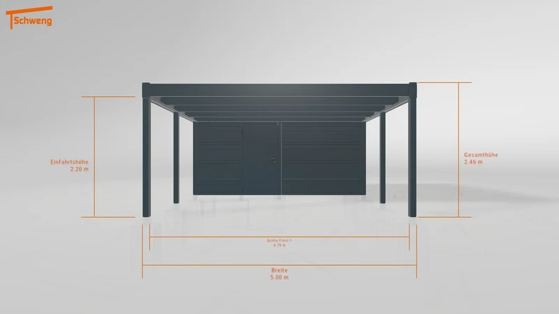 #DE Schweng Flachdachcarport C600+ (ID w3y3pr)