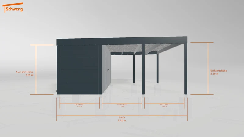 #DE Schweng Flachdachcarport C600+ (ID w3y3pr)