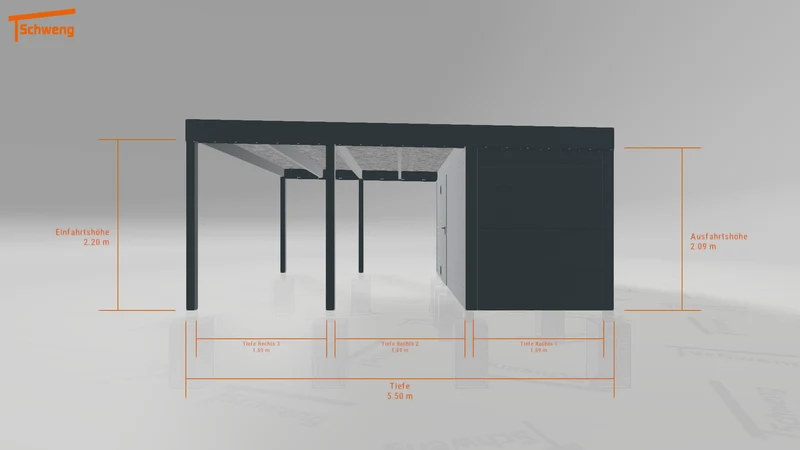 #DE Schweng Flachdachcarport C600+ (ID w3y3pr)
