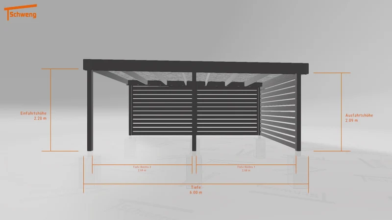 #AT Schweng Flachdachcarport C600 (ID w3y5bg) #MTG