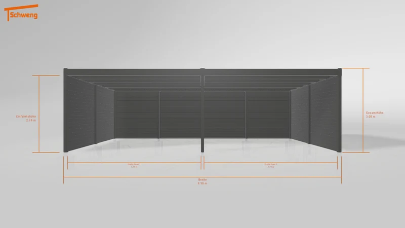#DE Schweng Flachdachcarport C600+ (ID g7gqv4)