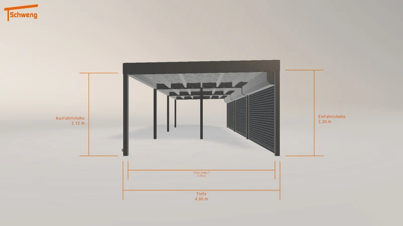 #DE Schweng Flachdachcarport C600+ (ID 5mgxrz)