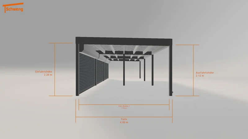 #DE Schweng Flachdachcarport C600+ (ID 5mgxrz)