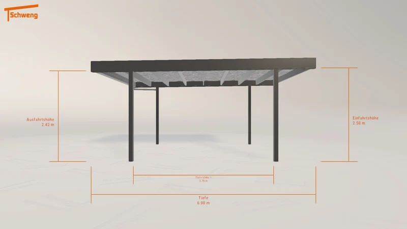 #DE Schweng Flachdachcarport C600 (ID 42g7q5)