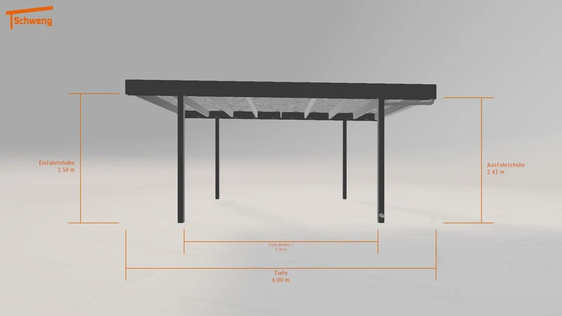 #DE Schweng Flachdachcarport C600 (ID 42g7q5)