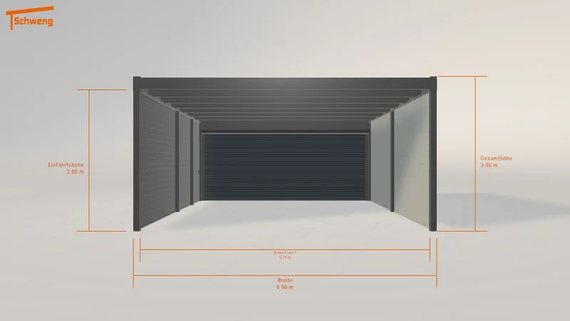 #DE Schweng Flachdachcarport C600 (ID pb375b)