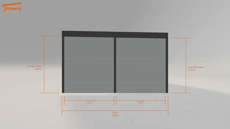 #DE Schweng Flachdachcarport C600 (ID pb375b)