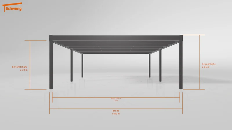 #DE Schweng Flachdachcarport C600+ (ID 338q9p)