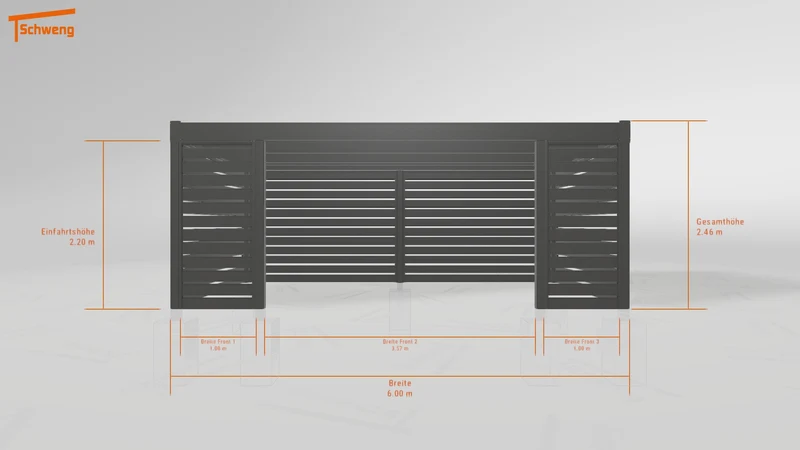 #DE Schweng Flachdachcarport C600 (ID 33p3k3)