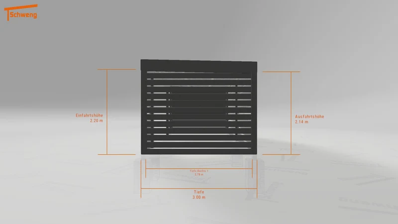 #DE Schweng Flachdachcarport C600 (ID 33p3k3)