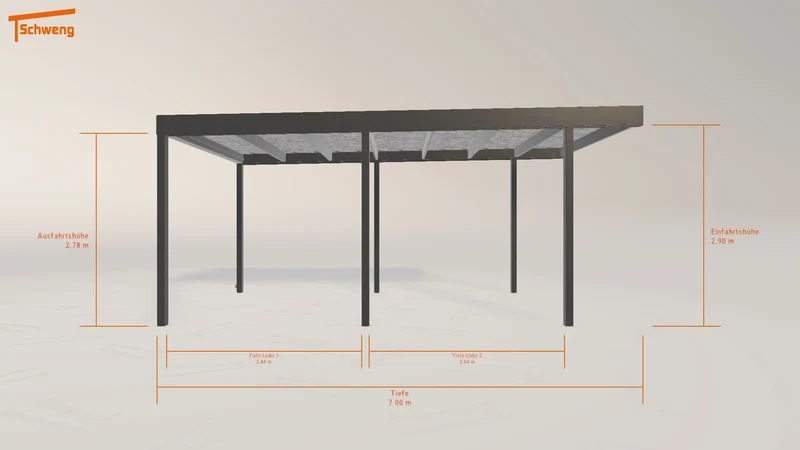 #DE Schweng Flachdachcarport C600 (ID n53ywg)