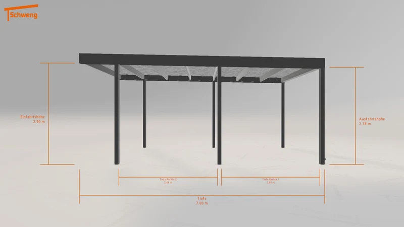 #DE Schweng Flachdachcarport C600 (ID n53ywg)