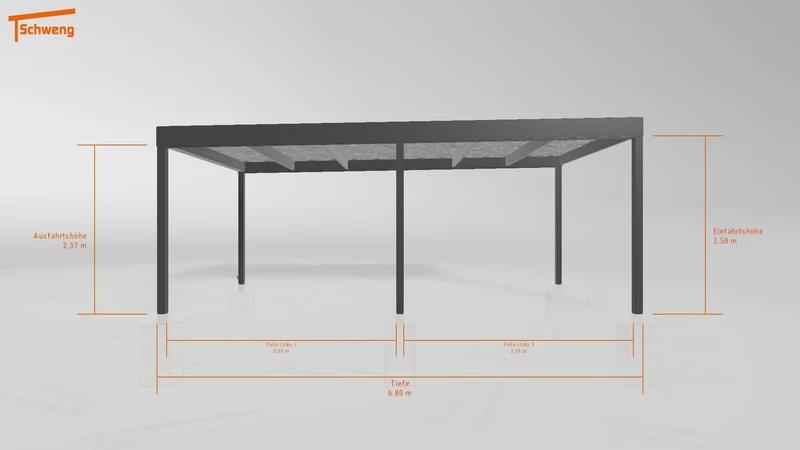 #DE Schweng Flachdachcarport C600 (ID dv3jpy)