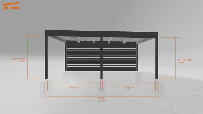 #DE Schweng Flachdachcarport C600 (ID v49yrr)