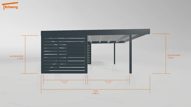 #DE Schweng Flachdachcarport C600+ (ID dv3xwb)