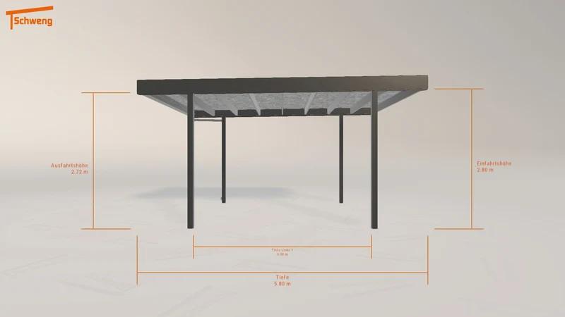 #DE Schweng Flachdachcarport C600 (ID 2qgy3g)