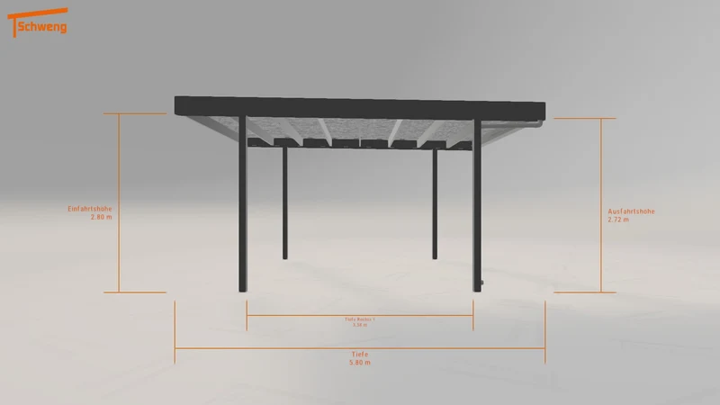 #DE Schweng Flachdachcarport C600 (ID 2qgy3g)