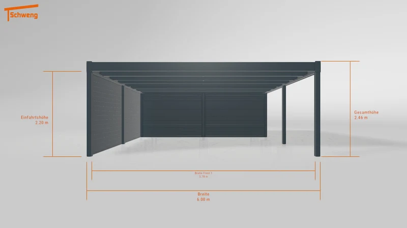 #DE Schweng Flachdachcarport C600+ (ID k2ynzj)
