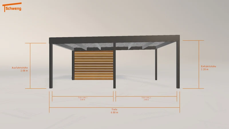 #DE Schweng Flachdachcarport C600 (ID bk7w9v)