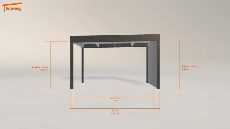 #DE Schweng Flachdachcarport C600 (ID k2g9yk)