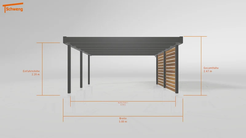 #DE Schweng Flachdachcarport C600 (ID w3y5v4)