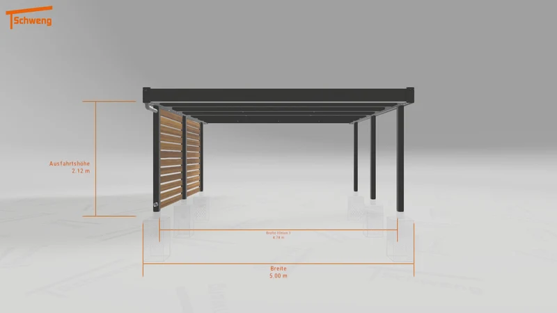 #DE Schweng Flachdachcarport C600 (ID w3y5v4)