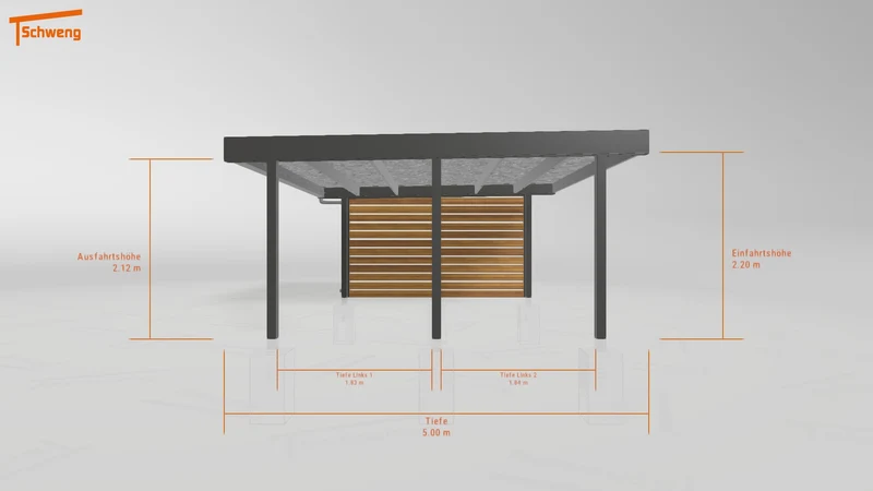 #DE Schweng Flachdachcarport C600 (ID w3y5v4)